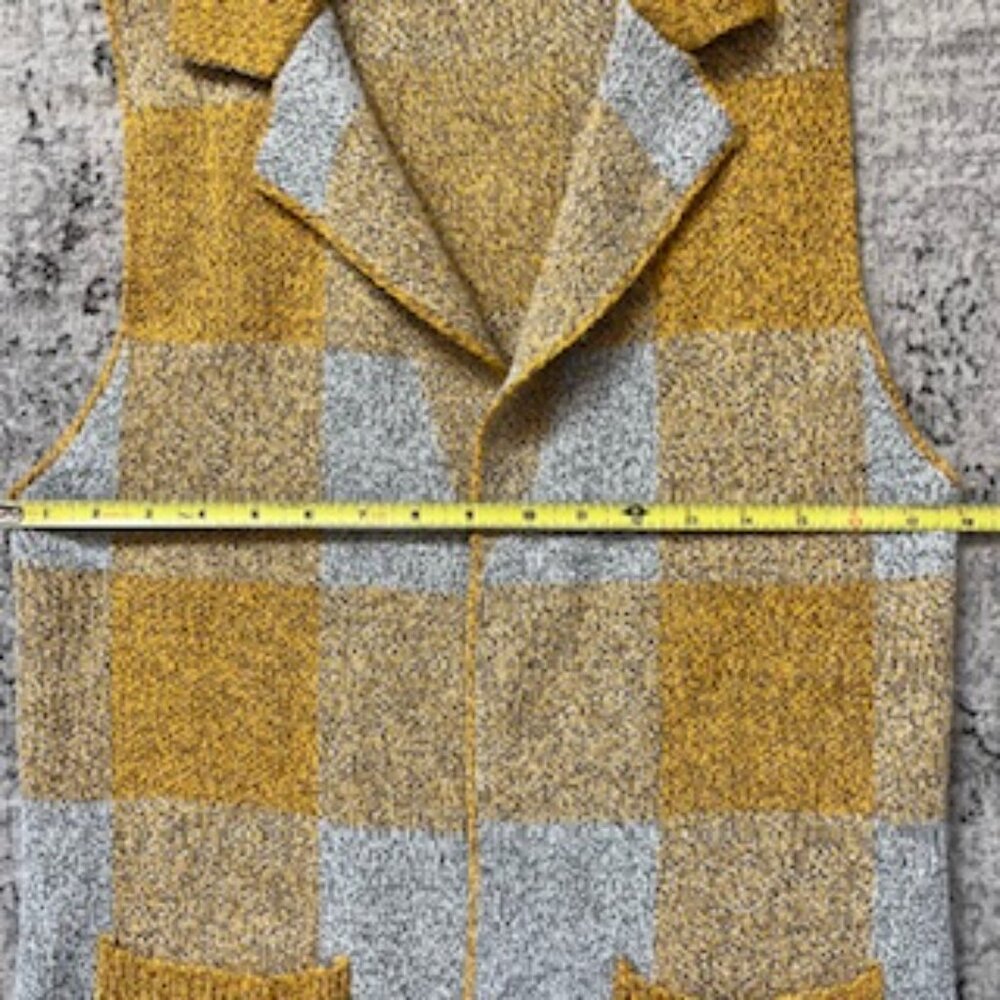 🧡3/15 Monteau Los Angeles Long Sweater Vest Cardigan Women's M - Picture 3 of 9